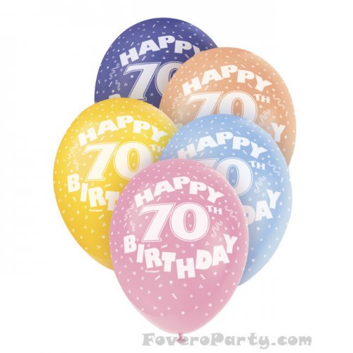 5 Balloons No.70 Assorted colours 30cm