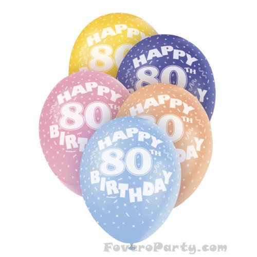 5 Balloons No.80 Assorted colours 30cm