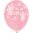 5 Balloons 30cm It's A Girl Pink