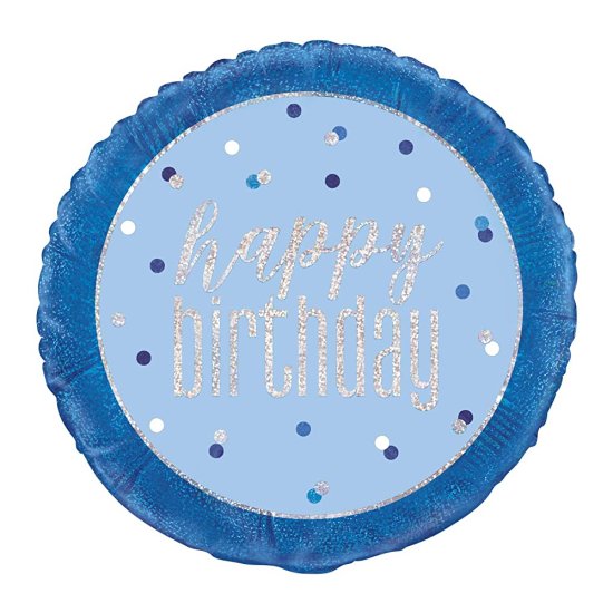 Foil Balloon Happy Birthday Blue 45cm