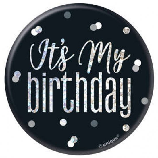 Badge Birthday Black 7cm