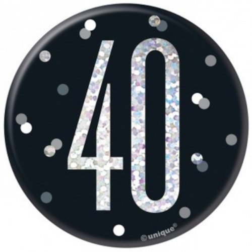Badge Birthday 40th 7.5cm