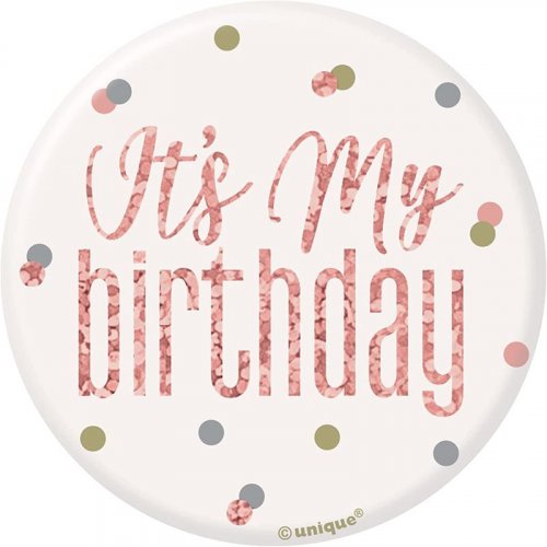 Badge Birthday Rosegold 7cm