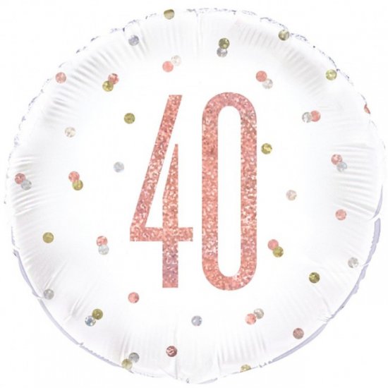 Foil Balloon 40th Birthday Rosegold 45cm