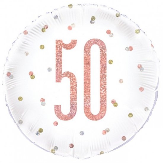 Μπαλόνι 50 birthday Rosegold 45cm