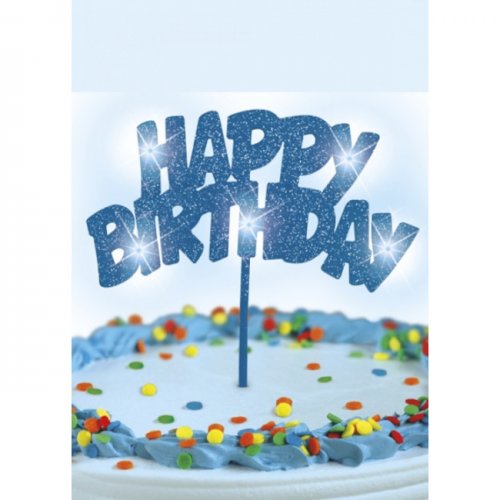 Blue Flashing Happy Birthday