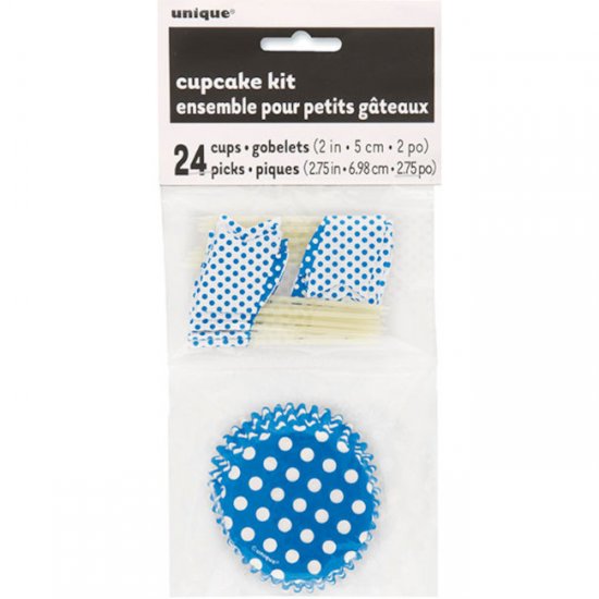 24 Blue Dots Cupcake kit