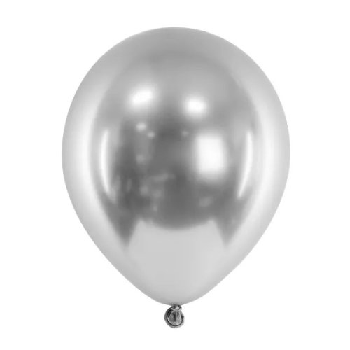 5 Balloon Glossy Silver 46cm
