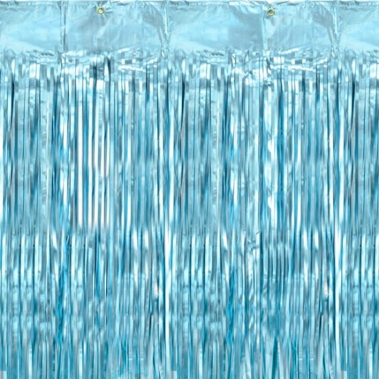 Baby Blue Fringe Door Curtain 90cm X 243cm