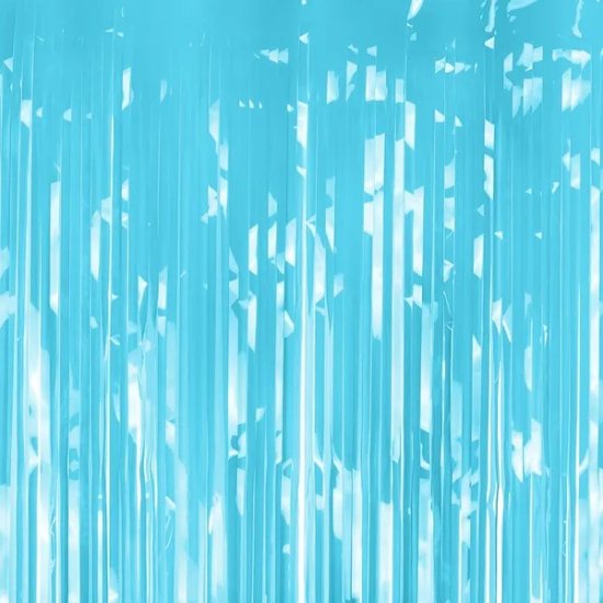 Light Sky Blue Fringe Door Curtain 100cm X 200cm