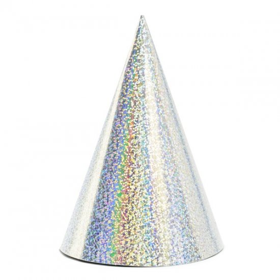 6 Party Hats Silver