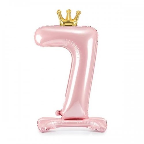 Standing foil balloon No7 84 cm light pink