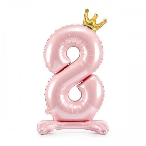 Standing foil balloon No8 84 cm light pink