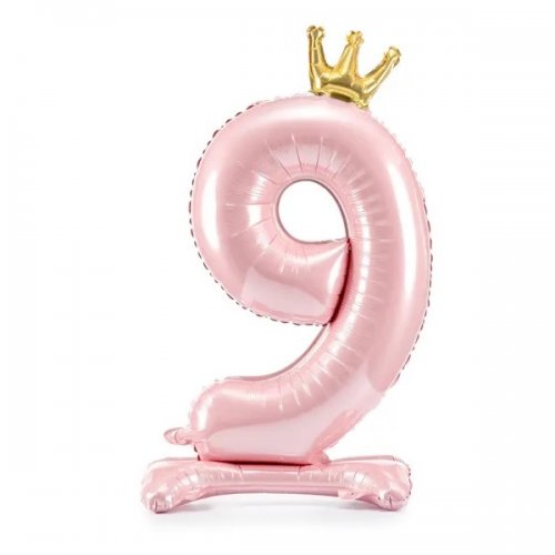 Standing foil balloon No9 84 cm light pink