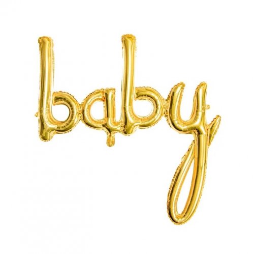 Foil Balloon Baby Gold 73x75cm