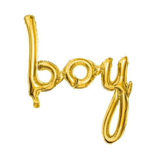 Foil Balloon Boy Gold 63x74cm