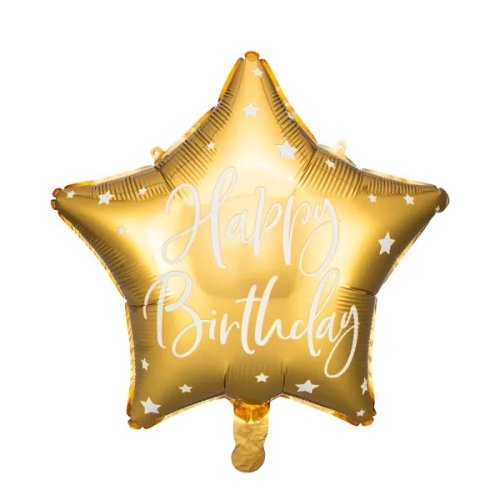 Foil Balloon Happy Birthday Gold 40cm Foil Balloon Happy Birthday Gold 40cm