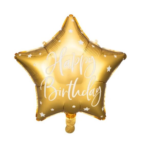 Foil Balloon Happy Birthday Gold 40cm