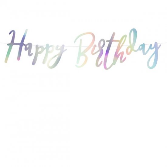 Happy Birthday Banner Iridescent 62/200cm