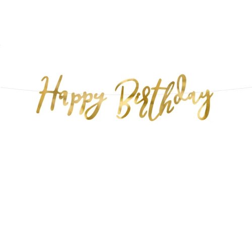 Happy Birthday Jointed Banner Gold 62/200cm Happy Birthday Jointed Banner Gold 62/200cm