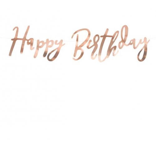 Happy Birthday Jointed Banner Rosegold 62/200cm Happy Birthday Jointed Banner Rosegold 62/200cm