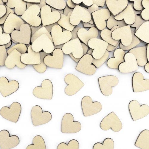 50 Wooden Hearts 2cm