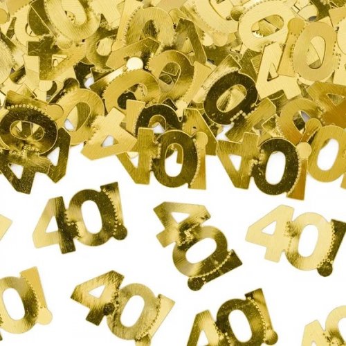 Foil 40th Birthday Confetti Gold 14gr Foil 40th Birthday Confetti Gold 14gr