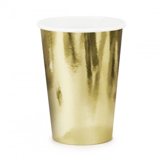 6 Paper Cups Gold 220ml