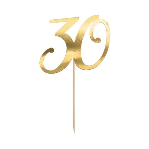 Cake topper ''30'' Gold 20.5cm