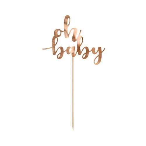Oh Baby Cake Topper Rosegold