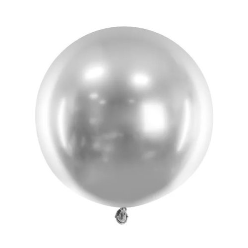 Latex Round Glossy Balloon 60cm Silver