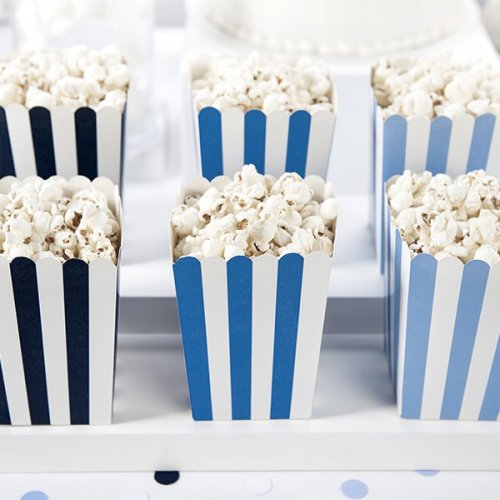 6 Blue Stripe treat boxes