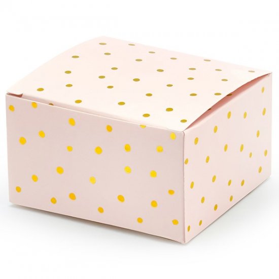 10 Boxes pink with gold dots 6x3.5x5.5cm
