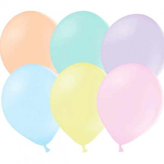50 BALLOONS ASSORTED PASTEL 30CM