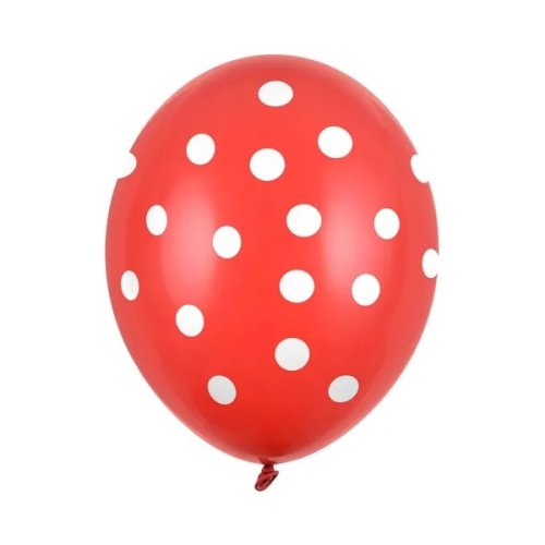 6 Balloons Red Dots 30cm 6 Balloons Red Dots 30cm