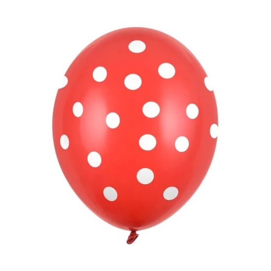 6 Balloons Red Dots 30cm