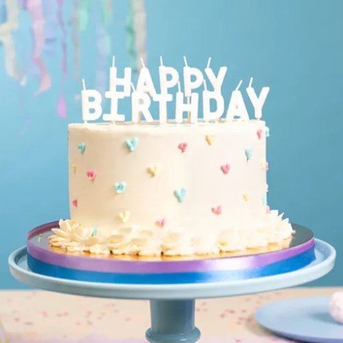 Candles Happy Birthday White