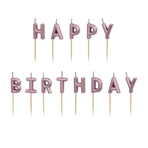 Candles Happy Birthday RoseGold Candles Happy Birthday RoseGold