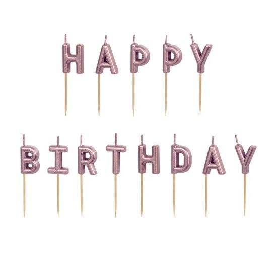 Candles Happy Birthday RoseGold