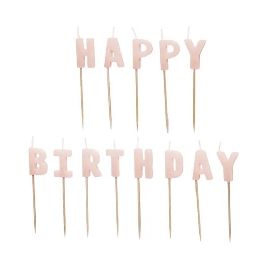 Candles Happy Birthday Pink