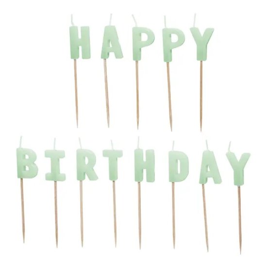 Candles Happy Birthday Green