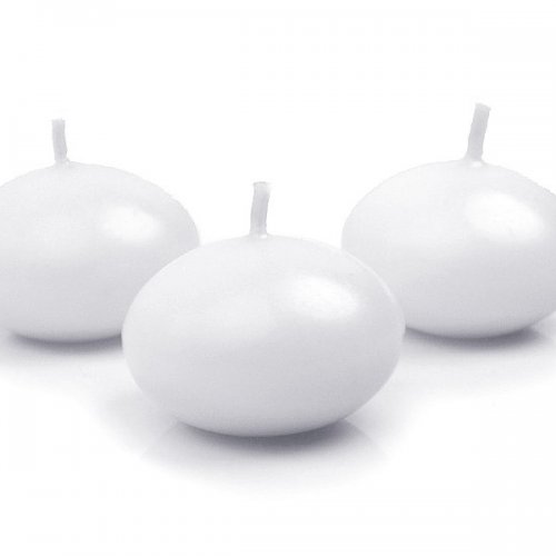 50 Floating Candles White 4cm