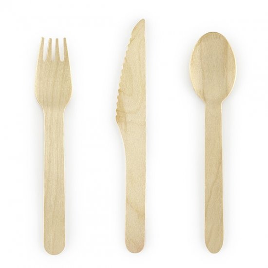 6 Set Wooden Cutlery (18pcs)