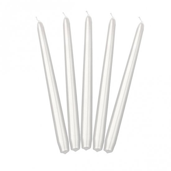 10 Taper Candle Pearl 24cm