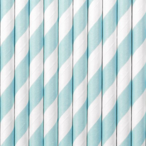 10 Paper Straws Light Blue Stripes 10 Paper Straws Light Blue Stripes