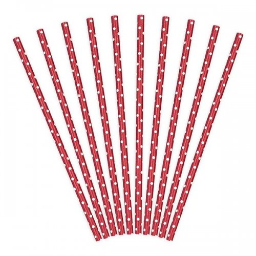 10 Paper Straws Red Dots 10 Paper Straws Red Dots