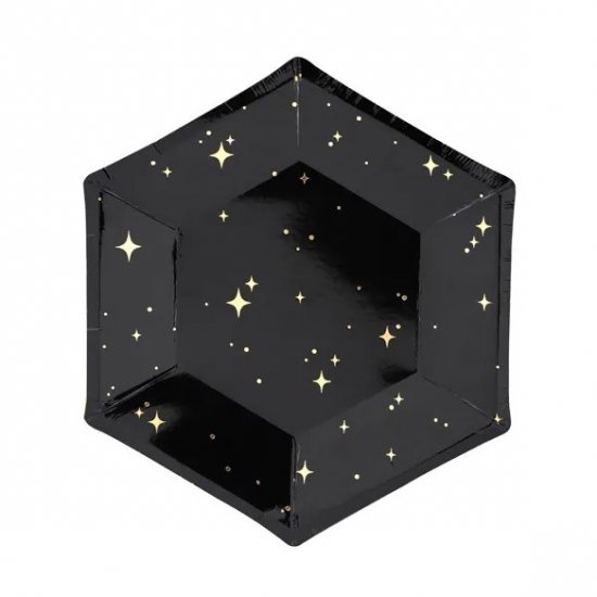 6 Plates Black Night 19cm