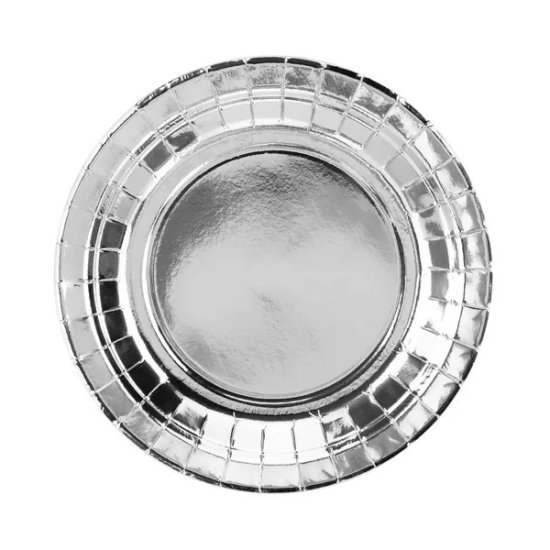 6 Paper Plates Silver 18cm