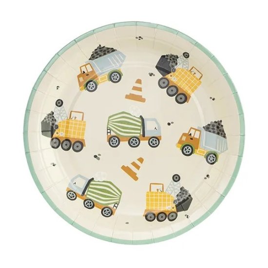 6 Paper Plates Construction Vehicles 17cm