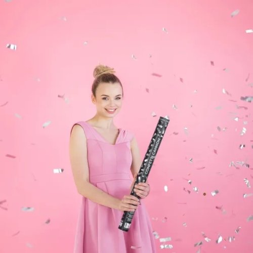 Confetti Cannon Silver Foil 60cm Confetti Cannon Silver Foil 60cm